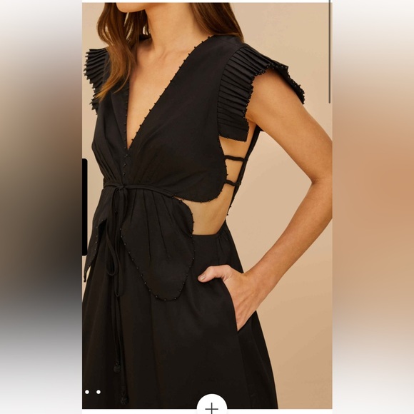 FARM Rio Black Butterfly Midi Dress - Picture 2 of 8